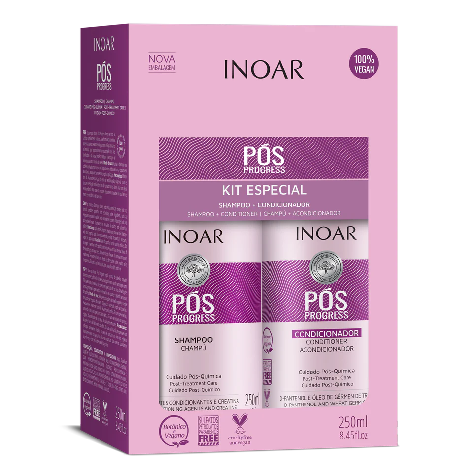 INOAR priemonių rinkinys po tiesinimo keratinu procedūrų Pos Progress Duo Kit