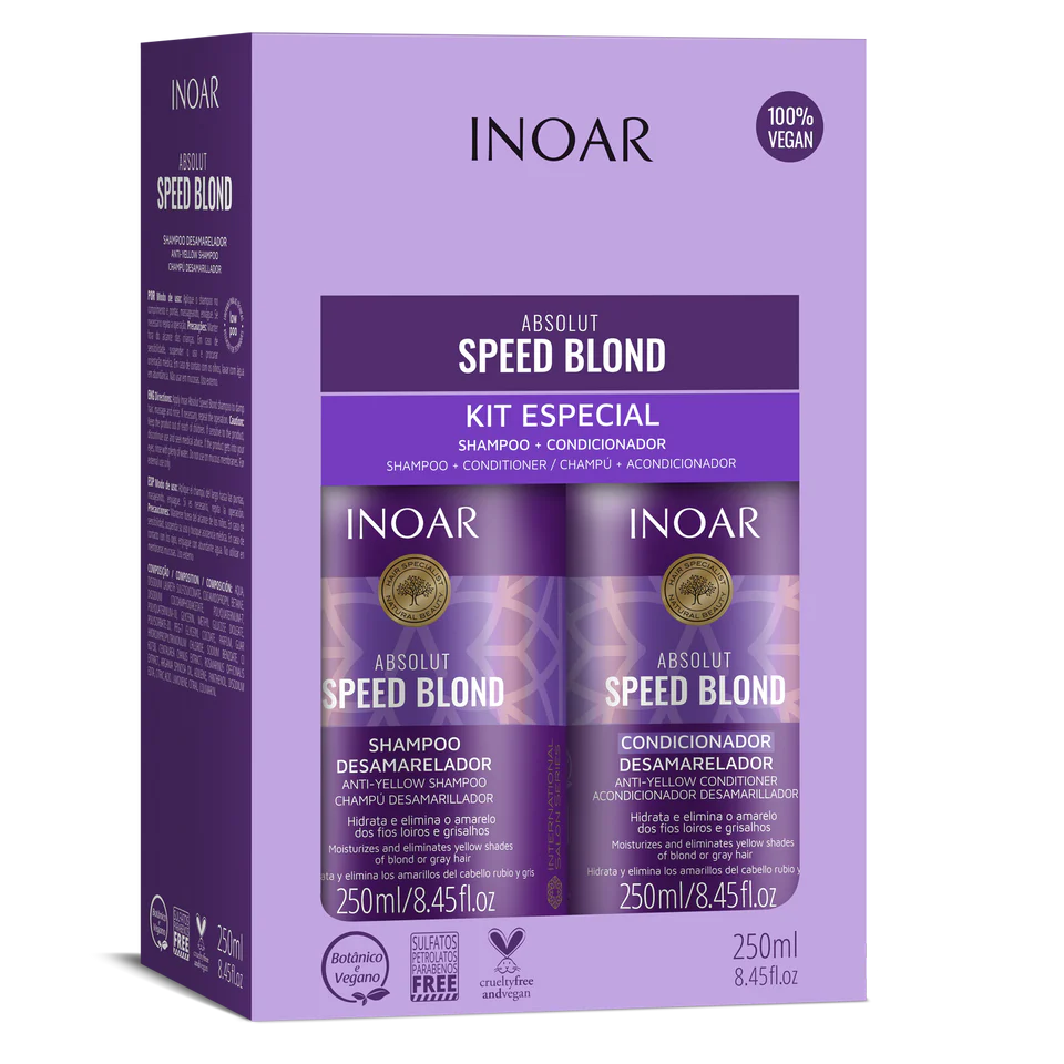 INOAR priemonių rinkinys šviesiems plaukams Absolut Speed Blond Duo Kit