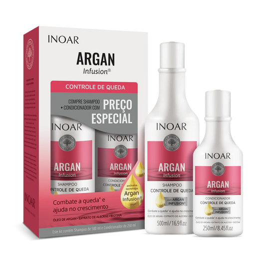 INOAR priemonių rinkinys stabdantis plaukų slinkimą Argan Infusion Loss Control Duo Kit